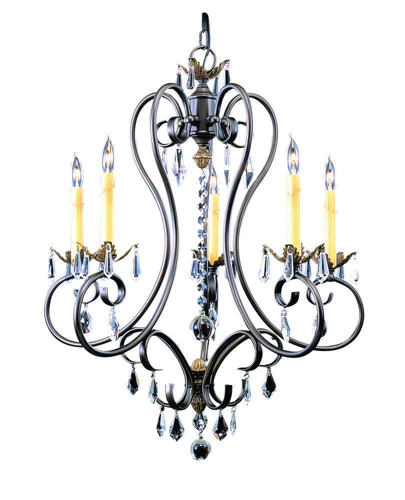 5-Light Mahogany Bronze Liebestraum Dining Chandelier