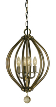 Framburg 4344 AB - 4-Light Antique Brass Chandelier