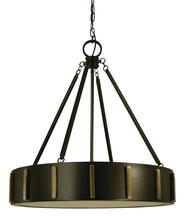 Framburg 4594 MBLACK/PN - 4-Light 23" Matte Black/Polished Nickel Pantheon Pendant