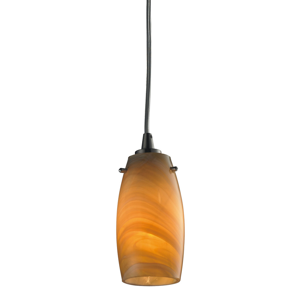 Favelita 1 Light Pendant In Satin Nickel And Hon