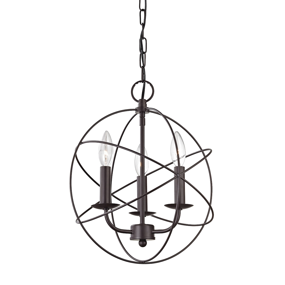 Thomas - Williamsport 13&#39;&#39; Wide 3-Light Chandelier - Oil Rubbed Bronze