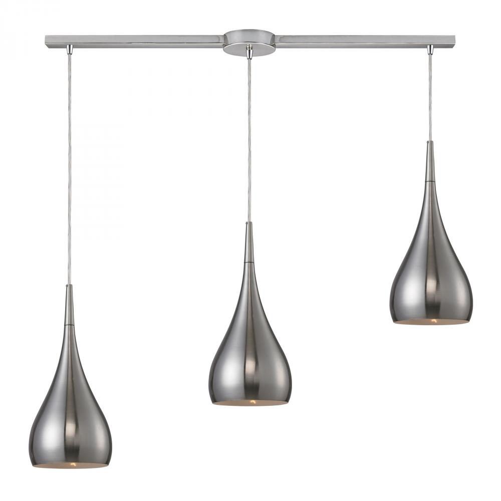 Lindsey 3 LED Light Pendant In Satin Nickel