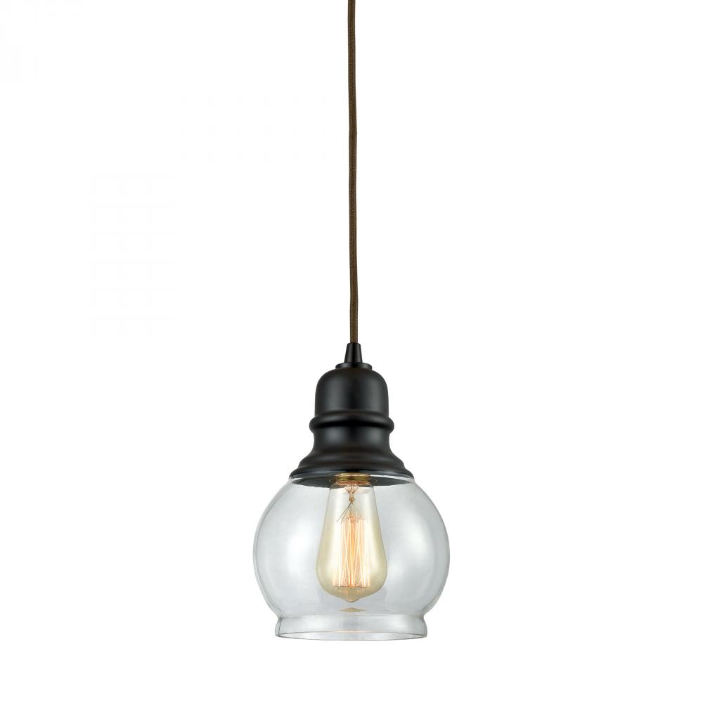 Menlow Park 1 Light Pendant In Oil Rubbed Bronze