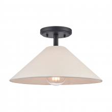 ELK Home EC89764/1 - Rydell 14&#39;&#39; Wide 1-Light Semi Flush Mount - Matte Black and Parchment