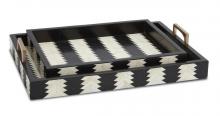 Currey 1200-0451 - Arrow Black & White Tray Set of 2